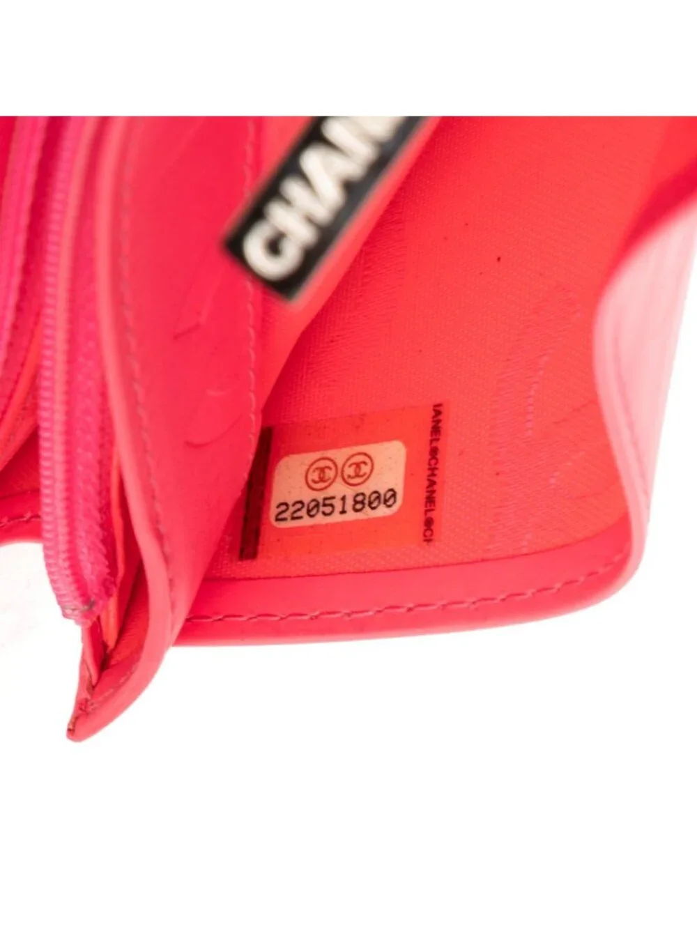 Chanel Cambon Line Long Bifold Wallet Black Pink Quilted Lambskin Leather